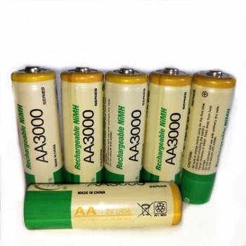6pcs/veliko 1,2 V AA Baterija za ponovno Polnjenje Visoka Moč, Visoko Gostoto 3000mAh AA Polnilne NiMH Baterije za Otroke, Igrače Baterije