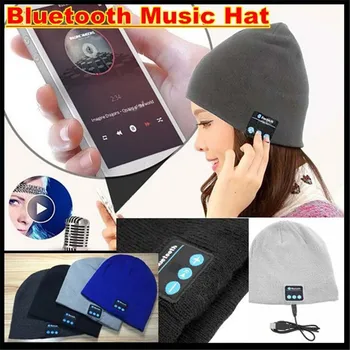 Mehko Toplo Plesti Beanie Brezžično Smart Bluetooth V4.2 Skp Slušalke Slušalke, Zvočnik Mikrofon Čarobno Šport Pozimi Klobuk za Fant in Punca in Odrasle