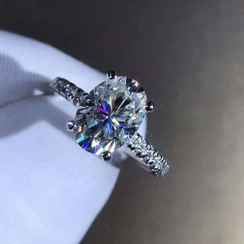 Vroče Prodaje 925 Sterling Silver Obroči Prst Luksuzni prepogniti 3ct Simulirani Diamant Obroči Za Ženske Angažiranosti Nakit Anel