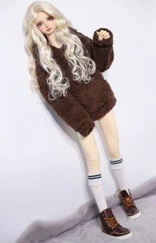BJD lutka obleko, ki je primerna za 1/3 1/4 MSD velikost vsestransko uporaben krznen medved turtleneck hooded T-shirt hoodie lutka dodatki