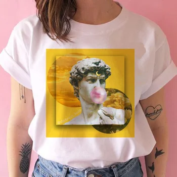 Vaporwave Estetske Egirl oblačila femme 2020 ulzzang letnik tisk oblačil t-shirt ulične