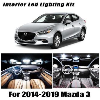 8Pcs Dodatki Avto notranje luči Komplet za nadgradnjo 2016 2017 2018 2019 Mazda 3 led notranja Kupola Trunk luči