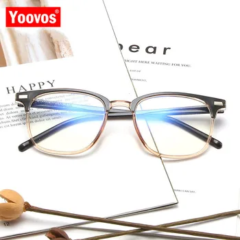 Yoovos 2021 Očal Okvir Moških Kvadratnih Retro Očala Okvirji Modra Svetloba Ravno Ogledalo Očala Za Ženske Očala Gafas De Hombre