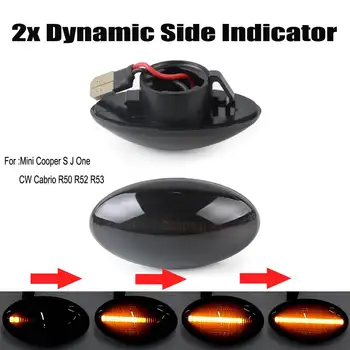 2x Dynamic LED Strani Marker Svetloba Teče Strani Repetitorja Lučka brez Napak Plošča luči Za BMW za MINI Cooper R50 R52 R53 2002-2008