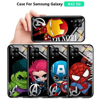 Za Samsung Galaxy A42 5G A21S A31 Risanka Ironman Spiderman Kapetan Ameriške Stekla Primeru Pokrovček Za Galaxy A51 A71 A11 Coque