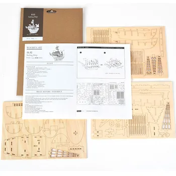 3D Lesene Puzzle Model Ladje, Jadranje Igrače Lasersko Rezanje DIY Ročno izdelan Mehanski za Otroke, Odrasle Kit Mehanske Igra Assembl
