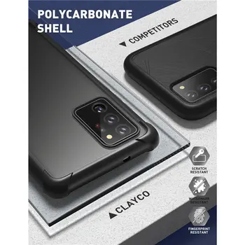 Za Samsung Galaxy Note 20 Ultra Primeru (2020 Clayco Forza Celotno Telo Primeru,Vgrajen v Zaslon Patron, Združljiv s čitalcem Prstnih ID