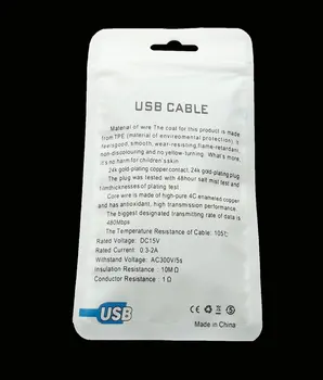 100 kozarcev belo Plastično zadrgo na Drobno paket vrečko Za iphone, samsung mobilni telefon Pribor, kabel USB polnilnik embalaža vrečko