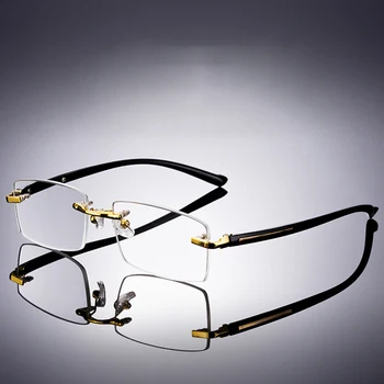 Vazrobe Obravnavi Očala Moških Steklo Objektiv Anti Scratch Dioptrije Za Očala Človek Rimless Kristalno Anti Oči Suhe Očala