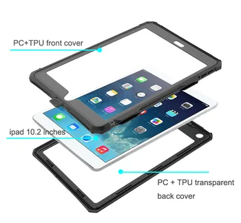 Ohišje Za 2019 iPad 10.2 7. Generacije 2018 2017 9.7 Air2 Air3 Z Oporo Nepremočljiva Zaščito Zaslona TPU Shockproof Pad Primeru