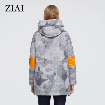 Ziai zimske ženske parka moda žepi ženska jakna Prikrivanje dolgo ženske plašč Udobno Kontrast lady urad AR-7222