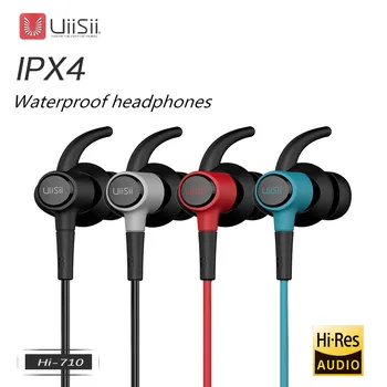 UiiSii Teče Šport slušalke IPX-4 Nepremočljiva HI-fi Slušalke za V uho DJ težka subwoofer Slušalka z Mikrofonom & Remote HI-710