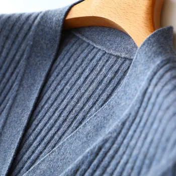 Kašmir, pletene cardigan Proti-Vrat beloprsi Singl toplem jesenskem puloverji za ženske toplo pleteni pulover za ženske vrhovi