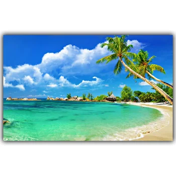 Tropski Plaži, Obmorska Pokrajina Plakat Umetnosti Svile Plakat Doma Dekoracijo Sliko Dnevna Soba Ozadje