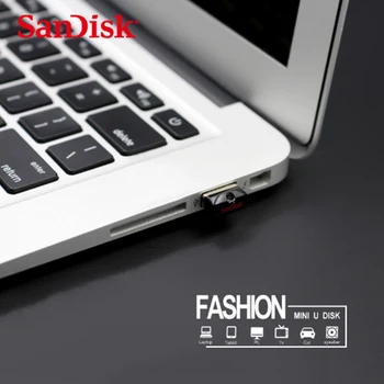 SanDisk CZ33 32GB USB ključ mini Pero Pogoni 8GB 16GB USB 2.0 64GB pendrive micro USB flash drive Podporo Uradni Preverjanje