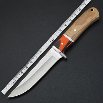 XUAN FENG barvne leseni ročaj zgosti naravnost nož oster prostem lovski nož taktično naravnost nož