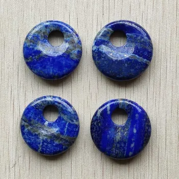 Visoko kakovost Naravnega Lapis Lazuli gogo krof čar obesek kroglice za nakit, pribor kar Debelo 8pcs/veliko brezplačna dostava