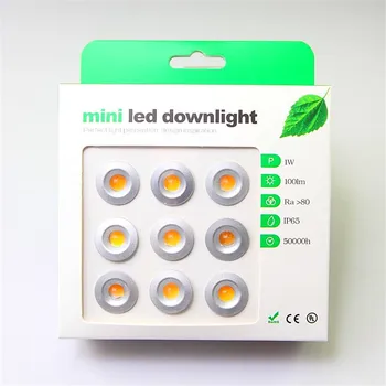 9pcs/veliko DC12V 1W LED MINI Downlight Bridgelux Čip Vodotesen IP65 LED Spot Luči LED Kabinet Svetlobe LED Downlight
