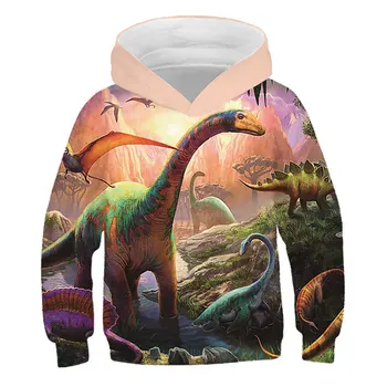Moda 3D Tiskanja Živali Hoodies otroci Priložnostne Dekliška Oblačila Dinozaver Puloverju Šport Vrhovi za Otroke, Vroče prodaje Sweatshirts