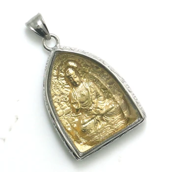 Zlati Barvi Buda Iz Nerjavečega Jekla Zaščito Obesek