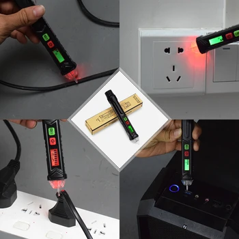 NEWACALOX NAPAJALNIK 12V-1000V brezkontaktno Napetost Detektor LCD Vtičnica Tester Napetosti Meter z LED Light Test Svinčnik Orodje