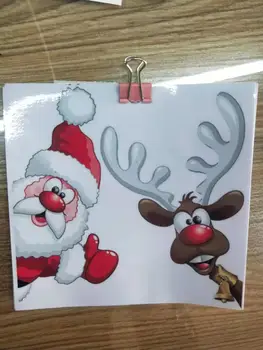 Santa Claus In Rudolph Nalepke Božič Vinil Avto Nalepke, Laptop Dekor Oprema auto dodatki