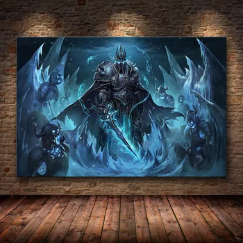 World Of Warcraft Zemljevid Plakat platno Stensko slikarstvo Umetnost Stenske Nalepke WOW Igra Plakat Zemljevidu Sveta Ozadje Dnevna Soba Dekor