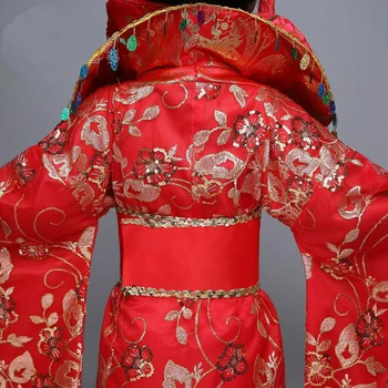 Nov Prihod Rdeče Kitajski Princesa Kostum Otroci Tradicionalno Kitajsko Obleko za Stage Show Otrok Pravljice Chang ' e Ljudskega Plesnega Kostum 89
