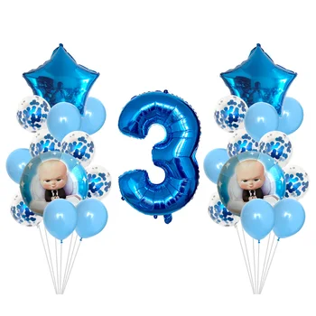 25pcs/veliko Šef baby digitalni konfeti balon komplet rojstni dan happy birthday baby tuš okraski, igrače za otroke trebušaste