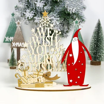 Vesel Božič Lesene Santa Claus Elk Okras Božično Drevo Okraski Za Dom Noel Božič Ornament Novo Leto