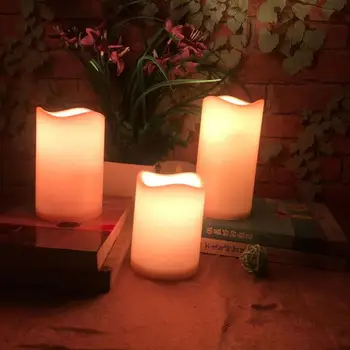 3pcs Brezplamensko LED Sveče Daljinski upravljalnik Baterija Napaja Noč Sveti Lučka za Rojstni dan, Božič Stranka Doma Dekor Nočne Luči