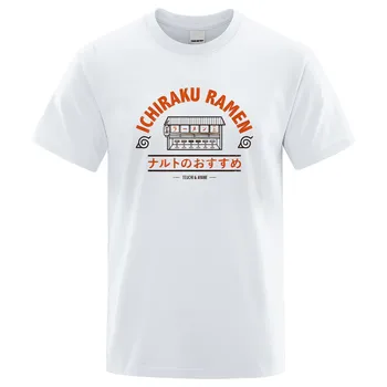 Ichiraku Ramen Mens T Shirt Naruto T-shirt Moški Tshirt Ninja Vrhovi Smešno Tees Oblačila Japonske Anime Harajuku Ulične