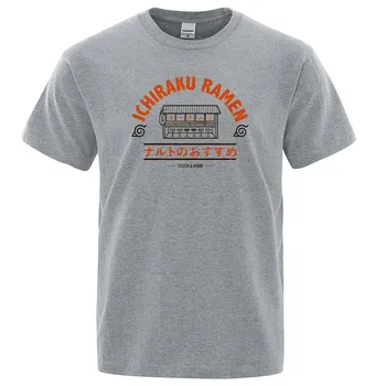 Ichiraku Ramen Mens T Shirt Naruto T-shirt Moški Tshirt Ninja Vrhovi Smešno Tees Oblačila Japonske Anime Harajuku Ulične