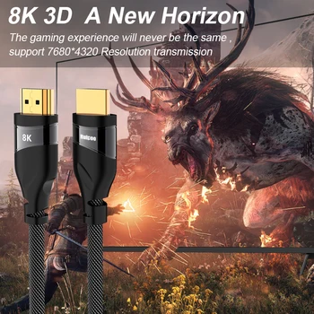 HDMI 2.1 kabel 4K 120HZ hdmi High Speed 8K 60 HZ UHD HDR 48Gbps kabel HDMI Ycbcr4:4:4 Pretvornik za PS4 HDTVs Projektorji
