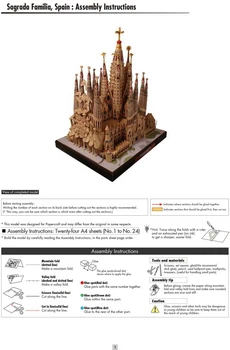 Papir Model DIY Sagrada Familia, Španija Obrti Papir Model Arhitekture 3D DIY Izobraževanje Igrače, Ročno izdelane za Odrasle Puzzle Igro