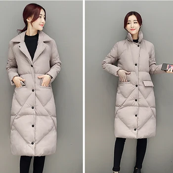 2020 jeseni, pozimi ženske novo korejska različica self-gojenje bombaža Ženski dolg odsek obleko ovratnik tanke navzdol bombaž, oblazinjeni plašč