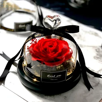 2020 Božič' Darilo Resnično Vrtnice Valentinovo Večno Izključno Rose v Stekleno Kupolo, Lepoto Vrtnice Romantična Darila, Okraski