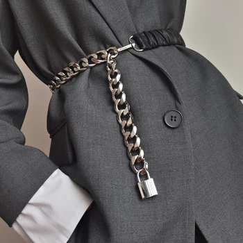 Elastični srebrno verigo pasu dame oblačenja cummerbunds stretch pasovi za ženske visoke kakovosti enostavno plašč ceinture femme zaklepanje kovin
