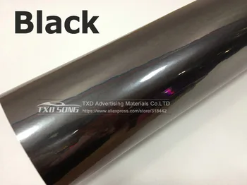 Dobra kakovost Black chrome ogledalo car wrap film z zrakom brezplačno mehurčke brezplačno dostavo Velikost: 10/20/30/40/50/60x152CM/VELIKO