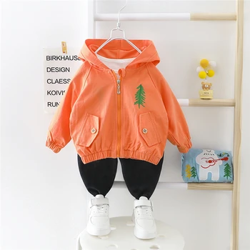 HYLKIDHUOSE Baby Dekleta Fantje Kompleti Oblačil 2020 Pomlad Hooded Coats Hlače Priložnostne Slog Malčka Dojenčka Oblačila Otrok Oblačila