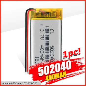 3,7 V 502040 Litij-Polimer Baterij za ponovno Polnjenje 400 mah S PCB Za Električne Igrače LED-Lučka Mini Digitalni Fotoaparat, LED luči