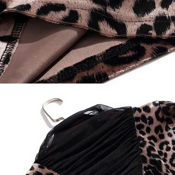 Moda Leopard Žamet Shirt Ženski Pleuche Mozaik Elegantno Vitek Vrhovi Žensk Pomlad Jesen Priložnostne Dolg Rokav Black Bluze