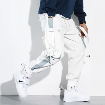 Hip-hop moške hlače Sweatpant men ' s harem kombinezon multi-žep traku moške športne hlače ulične priložnostne moške hlače priložnostno