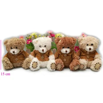 15 cm debelo mini medvedek polnjene obliž medved plišastih igrač Božična darila 4pcs/veliko Visoko kakovostnih 4 barv, da izberejo