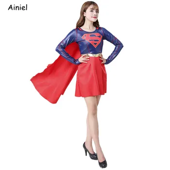 Supergirl Superwoman Obleko Dekleta Super Junak Oblačila Cosplay Kostum Super Dekleta Cape Krilo Obleko Superheroj