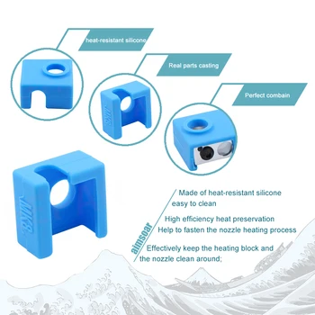 3D Tiskalnik e3d V6 Zaščitni Silikonski Vložek Izolacija Kritje velja za Grelec Blok MK8 Silikonski rokav Vroče Koncu