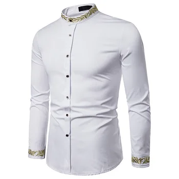 Jeseni leta 2020 Nova Moda za Moške Vezene Majica Vzorec Vezene Long Sleeve Majica NY5300