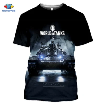 Novo Priljubljeno Igro World Of Tanks Majica s kratkimi rokavi Moški/ženske 3D Natisnjeni T-majice Kratek Rokav Harajuku Slog Tshirt Smešno Risanka Vrhovi H55
