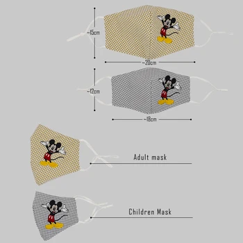 Disney Bombaž Masko Mickey Miške Minnie Maske Za Odrasle, Otroci Risanka Šiv Masko Za Enkratno Uporabo Stroj Mondkapjes Obraz Ščit