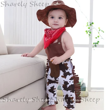 Baby Boy Stranka, Cosplay Kavbojski Klobuk+Obleke, Kompleti za Malčke Fotografija Rekviziti bebe fotografia Pribor Baby fotoshooting Kostum
